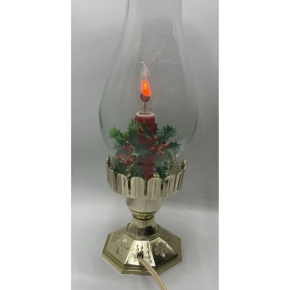 NOMA Vintage Electric‎ Christmas Flame Bulb Candle Hurricane Lamp